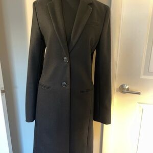 Escada Sport Black Wool Blend Tailored Coat | EU 36 | US M